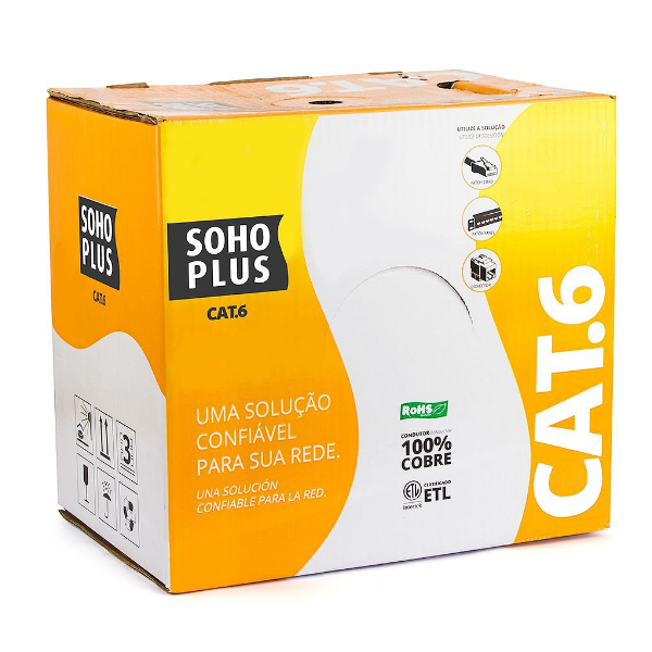 Cabo Utp Soho Plus Cat6 Caixa Com 305 Metros Azul Furukawa