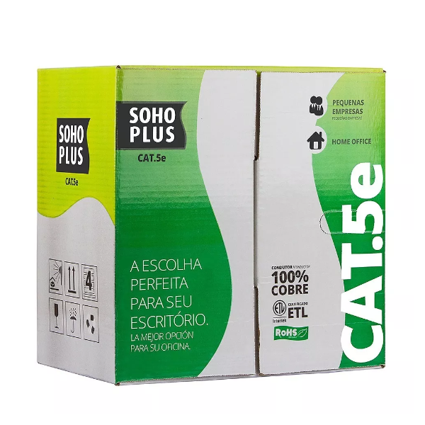 Cabo Rede Lan Utp Furukawa Cat5e Sohoplus Caixa 305mts Azul