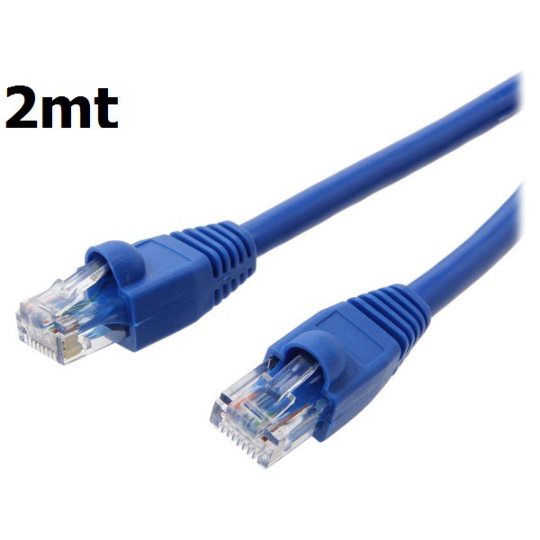 Cabo LAN de Rede Cat5 8 Vias - Conector RJ45 - 2 METROS