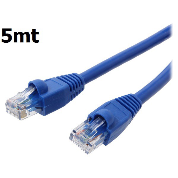 Cabo LAN de Rede Cat5 8 Vias - Conector RJ45 - 5 METROS