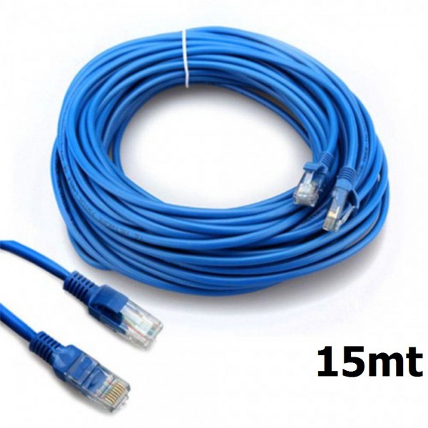 Cabo LAN de Rede Cat5 8 Vias - Conector RJ45 - 15 METROS