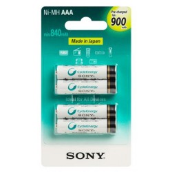 PILHA AAA RECARREGAVEL SONY 900MAH (C/4UN.) ORIGINAL.