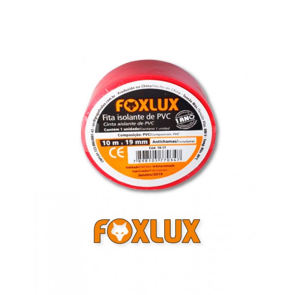 Fita Isolante Vermelha - 10 metros - FoxLux