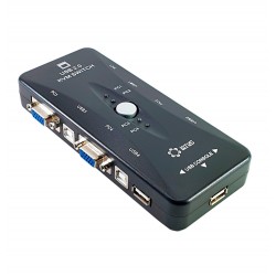 Chaveador/Switch KVM - 4 portas VGA/USB