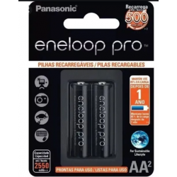 Pilha AA Recarregável Panasonic Eneloop Pro - 2.550Mah (c/2un.)