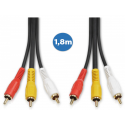 Cabo Audio e Video 3RCA+3RCA 1,8m