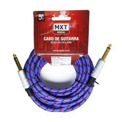 Cabo P10 / P10 Mono Metal 5m MXT - Malha Colorida