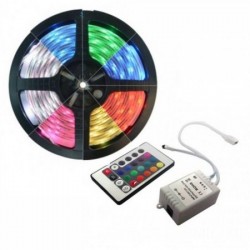 Fita de Led Colorida RGB 5m - MOD. 50X50 - Com Controladora e fonte 12vdc 2A