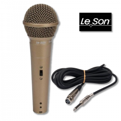 Microfone Profissional Dinâmico LS-58 LESON - Metal - Cabo com 10 metros (Conectores em metal)