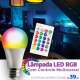 Lâmpada RGB com controle 7w - Bocal E27 Bivolt Automatico 127v/220v