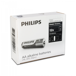 Caixa de Pilha AA Alcalina PHILIPS (24 Pilhas)