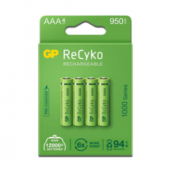 Pilha AAA Recarregavel Recyko GP 1,2v 950mah (c/4un.)