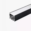 Perfil para LED Sobrepor - 3metros - Dim:15x15mm - Cor Preto