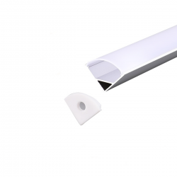 Perfil para LED de Quina/canto - 2metros - Dim:21,6x15,7x15,7mm - Cor Prata