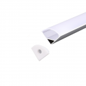 Perfil para LED de Quina/canto - 2metros - Dim:21,6x15,7x15,7mm - Cor Prata