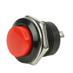 Chave Push Button 3 Amperes Sem Trava 2 Terminais PRETO-VERMELHO