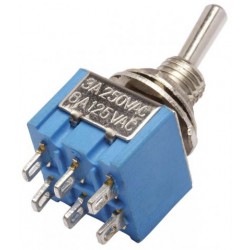 Chave HH ON/OFF (ON/ON) 2A 250V/ 3A 125V - 6 Terminais - 2 Posições