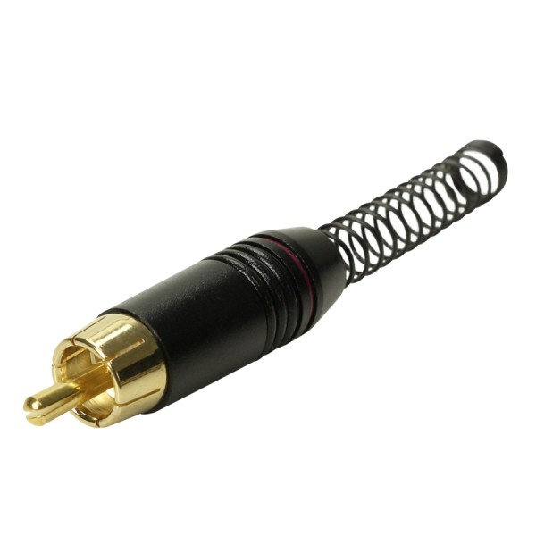 PLUG RCA MACHO BLACK SERIES PROFISSIONAL (COM MOLA)