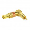 PLUG RCA MACHO 90° PROFISSIONAL DOURADO