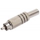 PLUG RCA MACHO METAL COM MOLA(PRATA)