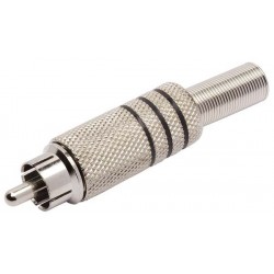 PLUG RCA MACHO METAL COM MOLA(PRATA)