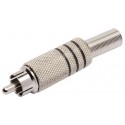 PLUG RCA MACHO METAL COM MOLA(PRATA)