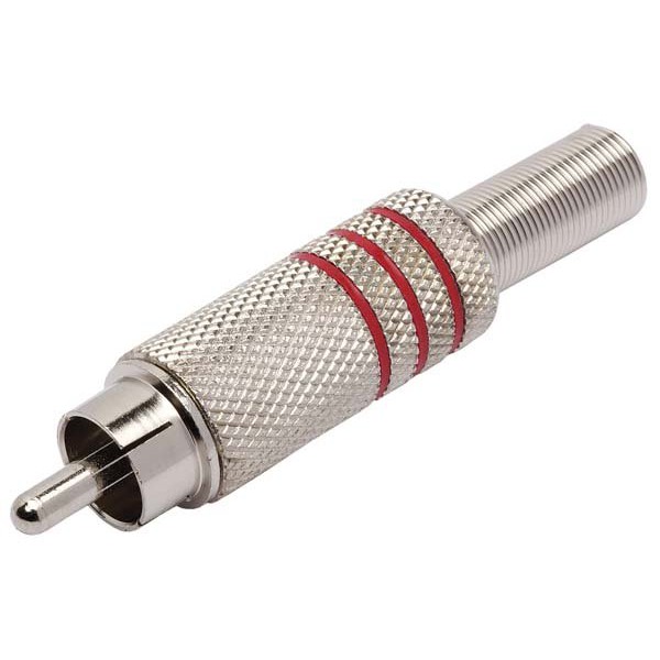 PLUG RCA MACHO METAL COM MOLA(PRATA)