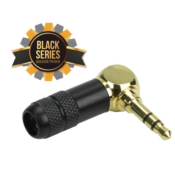 PLUG P2 STEREO 90º METAL BLACK-SERIES